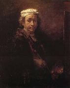 Rembrandt van rijn, Autoportrait au chevalet